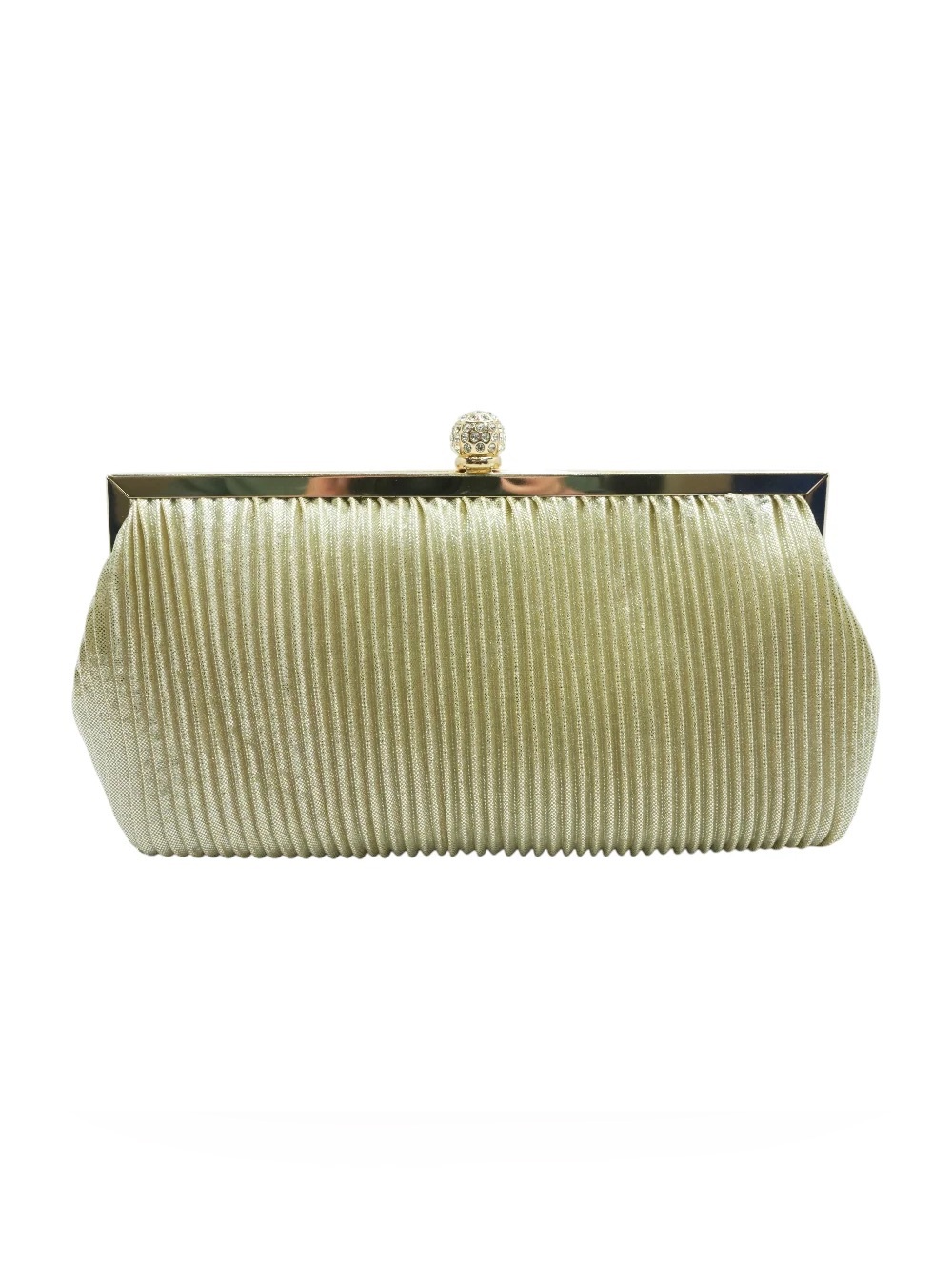 Nina Gold Pleated Evening Clutch